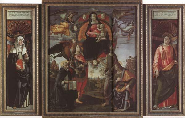 Domenicho Ghirlandaio Madonna in der Gloriole mit Heiligen oil painting image
